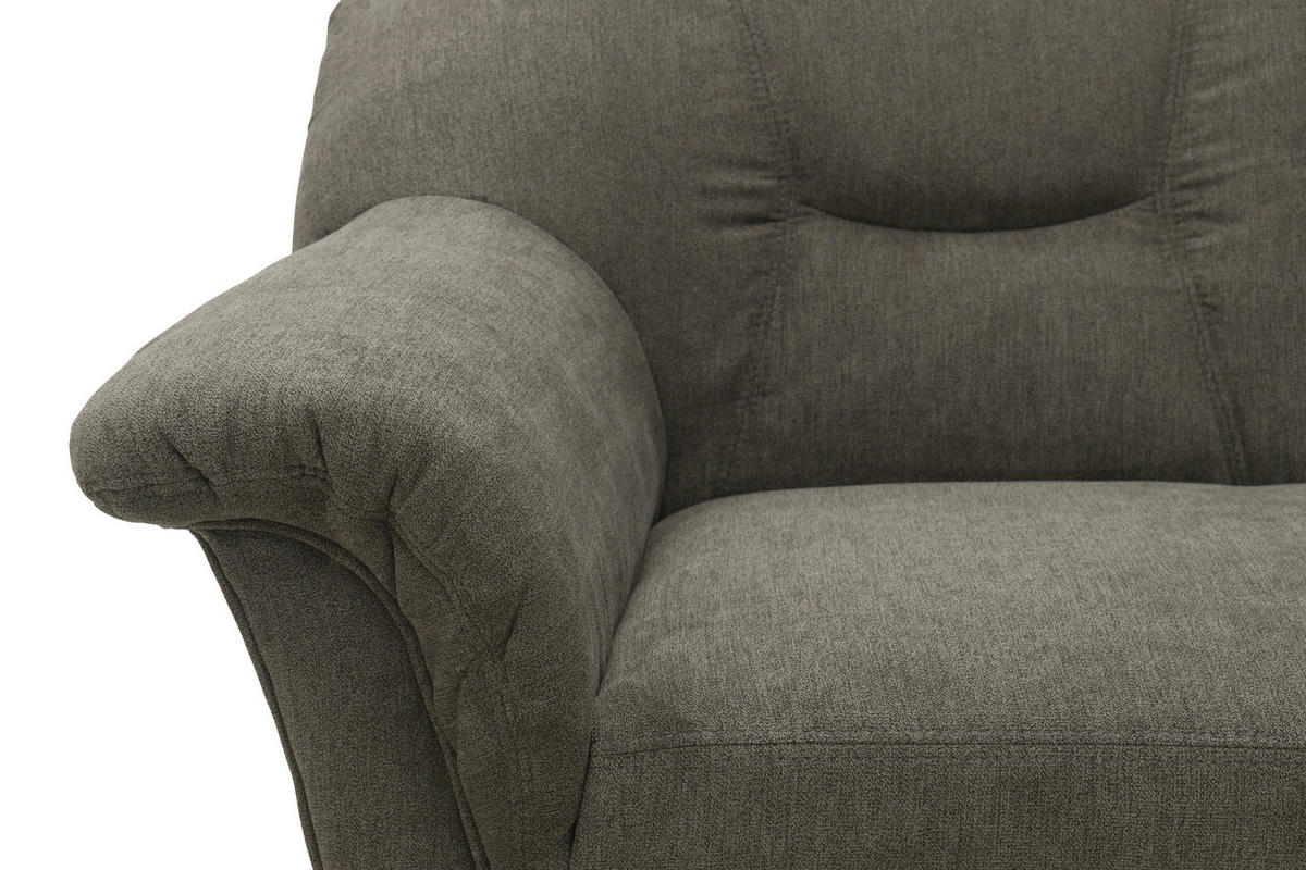 ECKSOFA Greige Mikrofaser  - Greige/Schwarz, KONVENTIONELL, Kunststoff/Textil (240/190cm) - MID.YOU