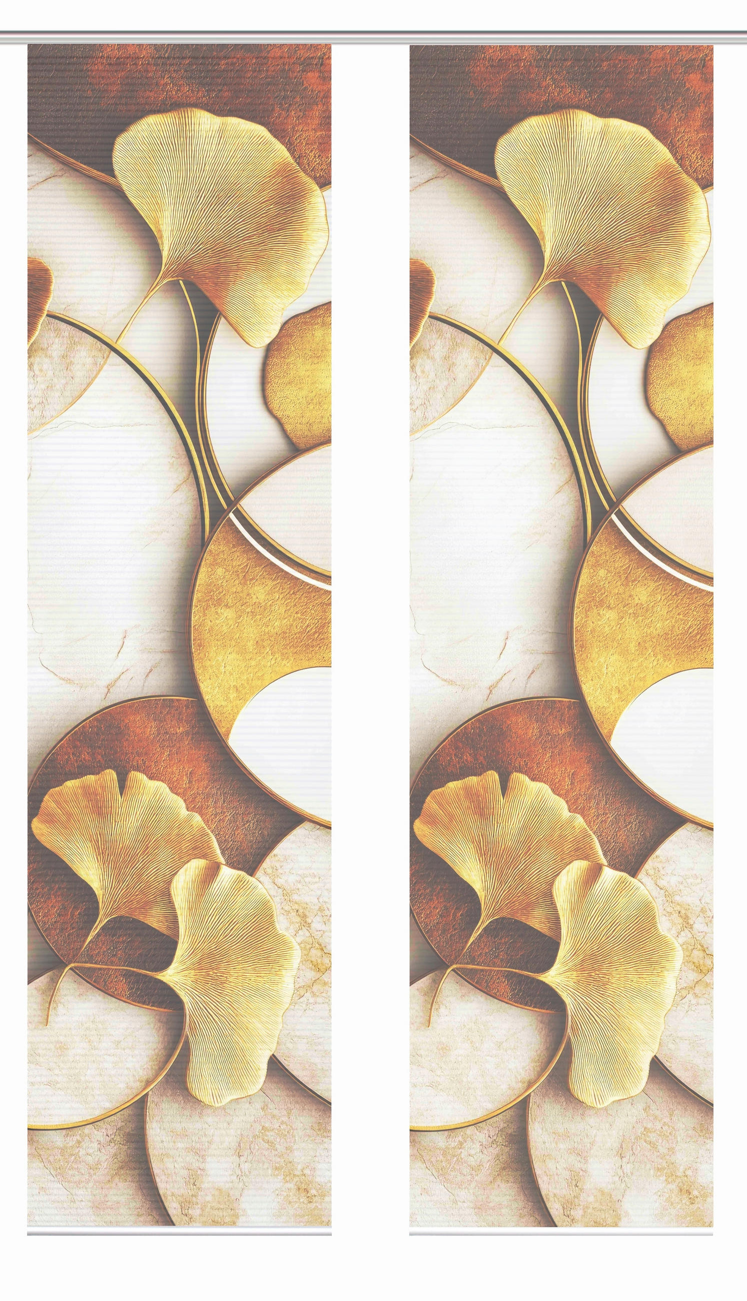XXXLutz Flächenvorhang Storm Natur, Gold, Cognac 60x245 cm