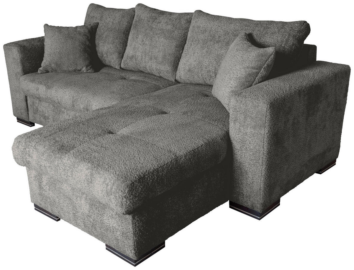 ECKSOFA Grau Webstoff  - Braun/Grau, KONVENTIONELL, Holz/Textil (170/235cm) - Carryhome