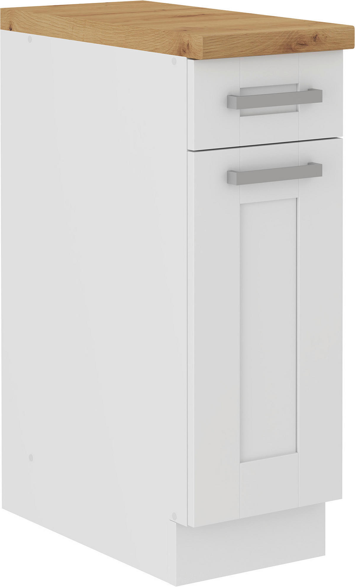 KÜCHENUNTERSCHRANK 30/86/60 cm  in Weiß  - Silberfarben/Eiche Artisan, ROMANTIK / LANDHAUS, Holzwerkstoff/Metall (30/86/60cm) - MID.YOU