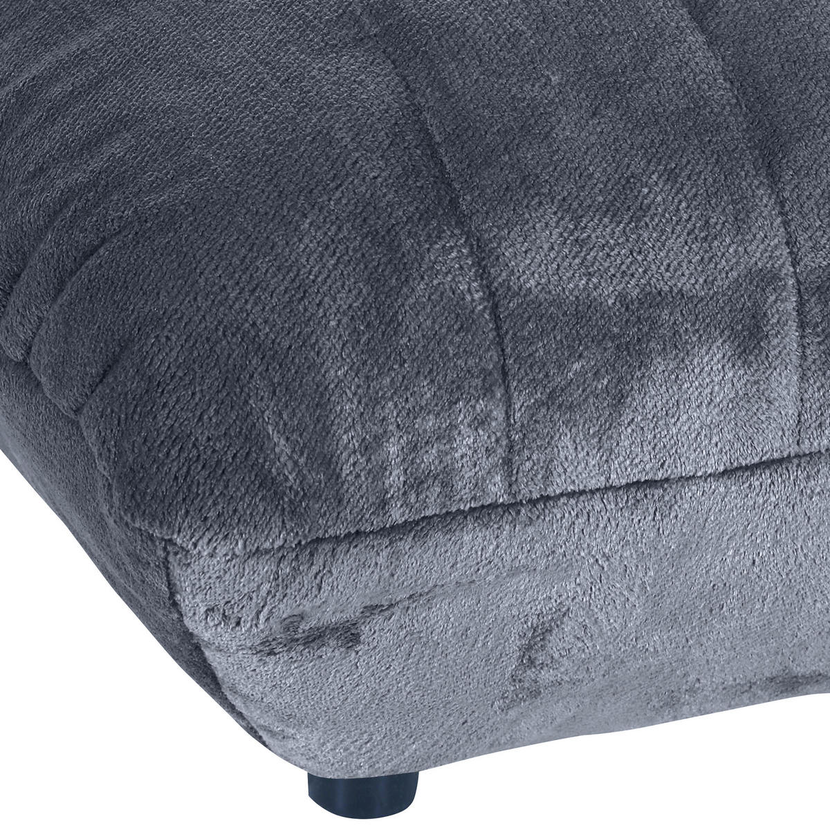 LIGGFÅTÖLJ i plysch blågrå  - blågrå/svart, Klassisk, textil/plast (100/86/166cm) - MID.YOU