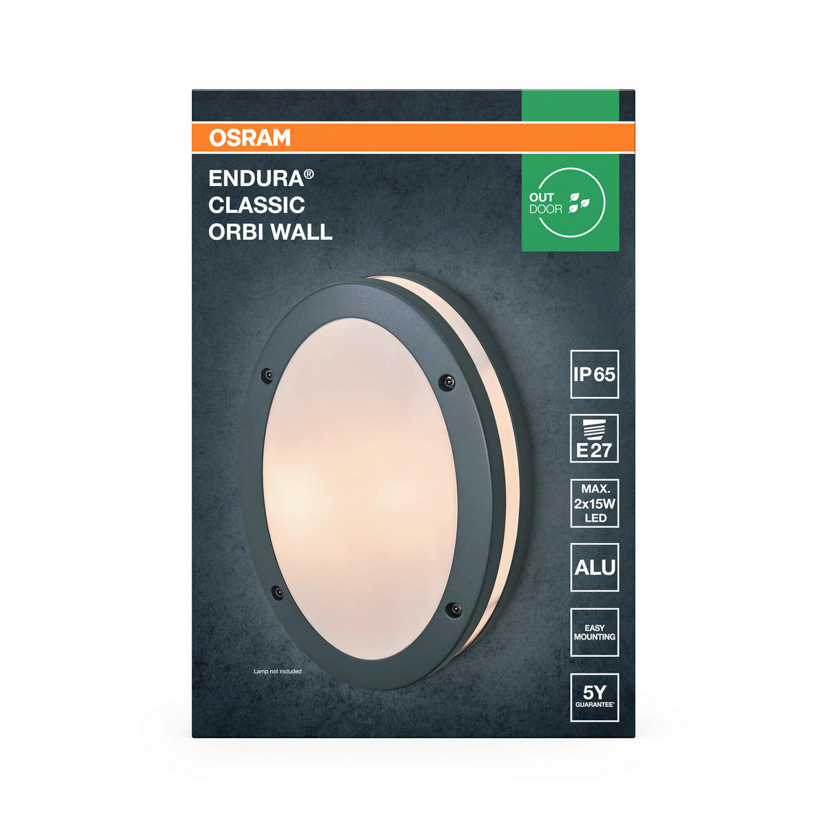 AUßENLEUCHTE 20/9/29 cm   - Dunkelgrau, Basics, Kunststoff/Metall (20/9/29cm) - Osram