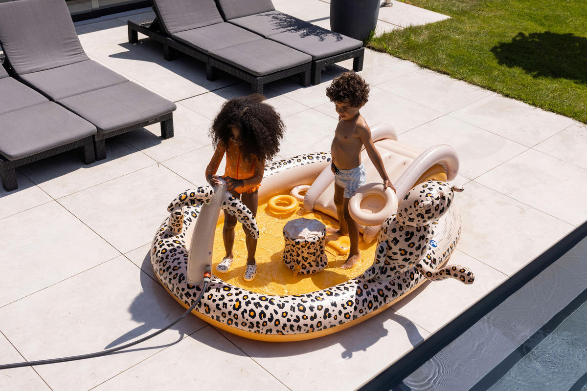 SPIELPOOL Beige Leopard 215/84/156 cm  - Beige, Basics, Kunststoff (215/84/156cm)