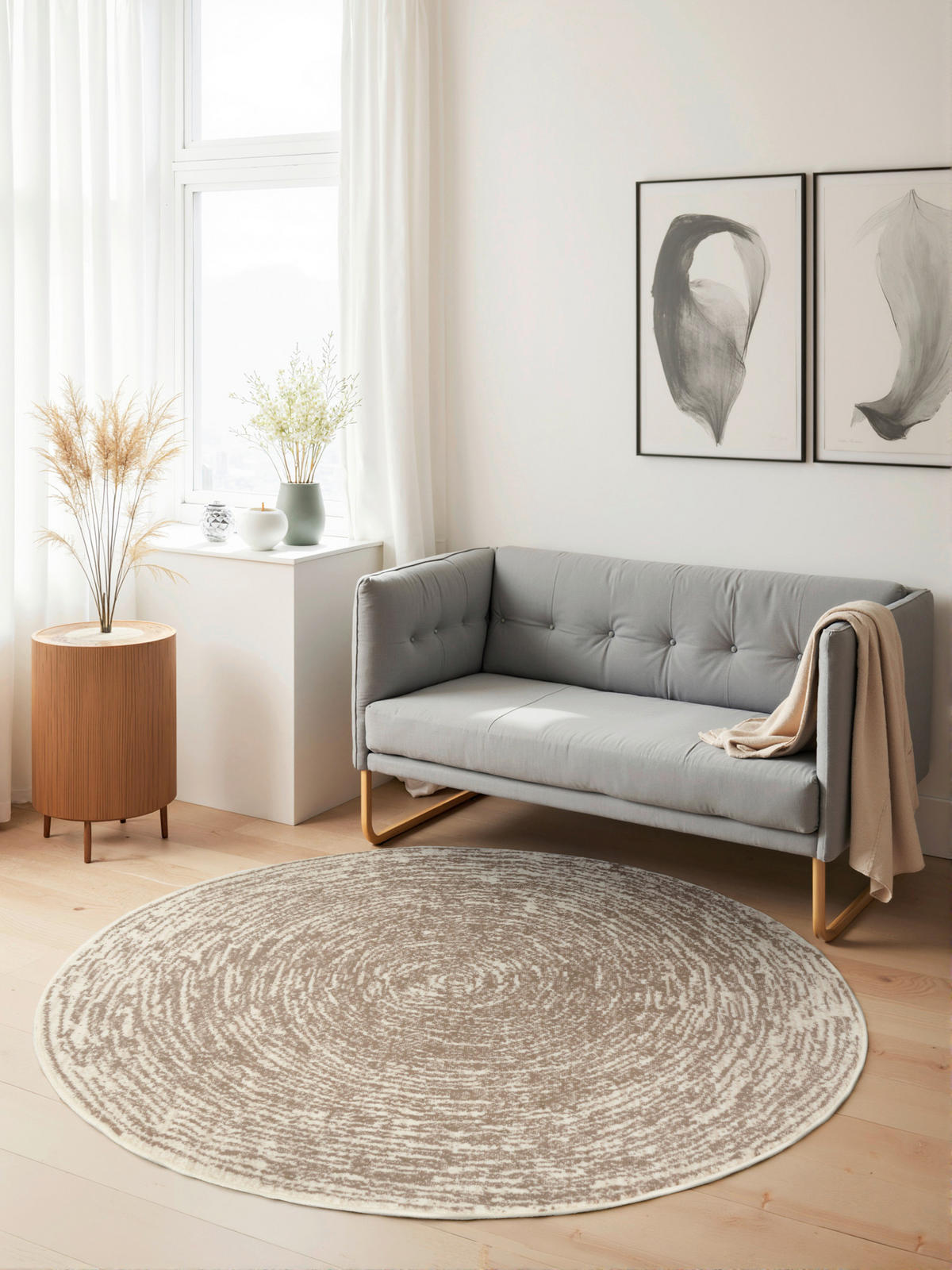 WEBTEPPICH 120 cm Gloria Creme, Beige  - Beige/Creme, Design, Kunststoff/Textil (120cm)