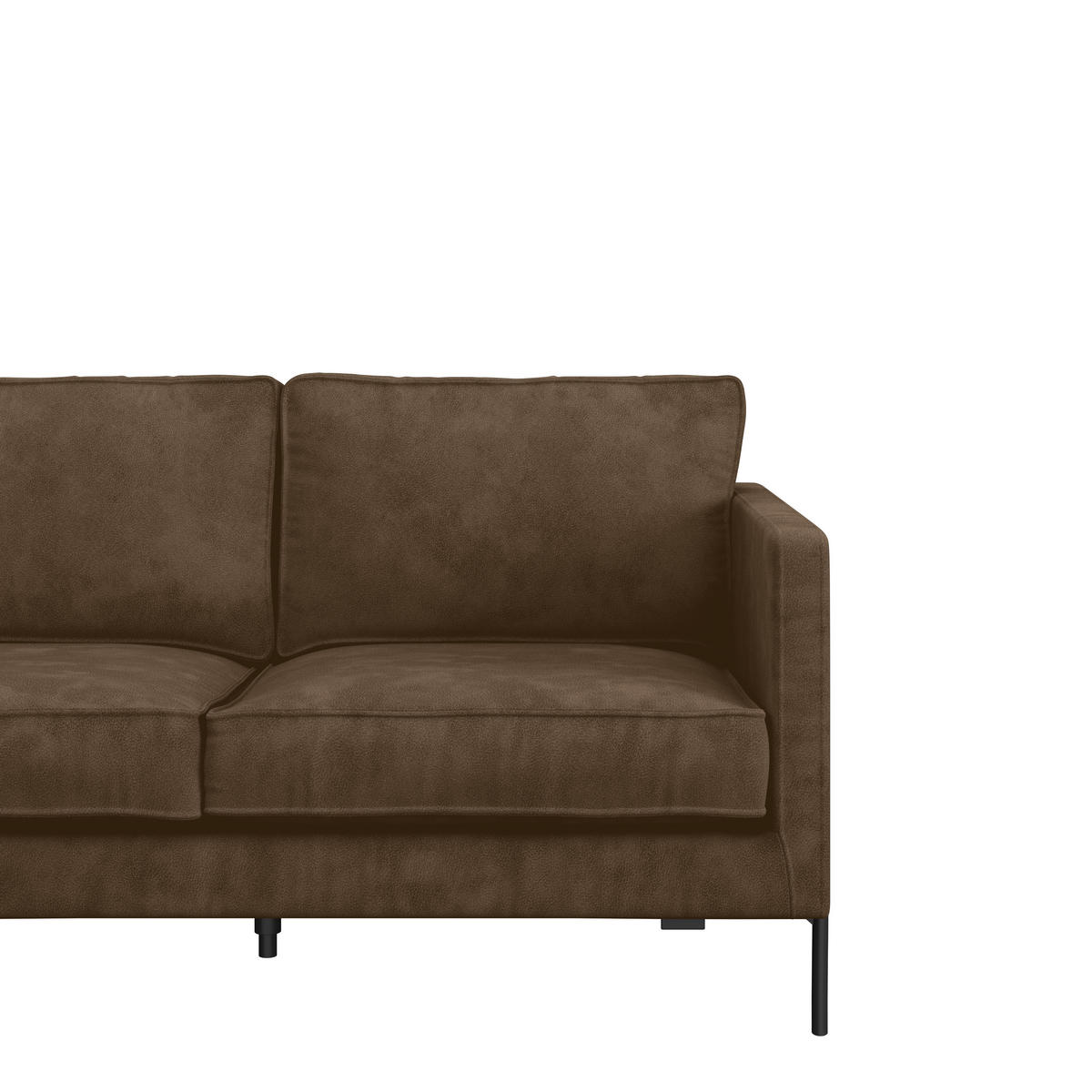 ECKSOFA in Flachgewebe Braun  - Schwarz/Braun, Trend, Textil/Metall (154/232cm) - Livetastic