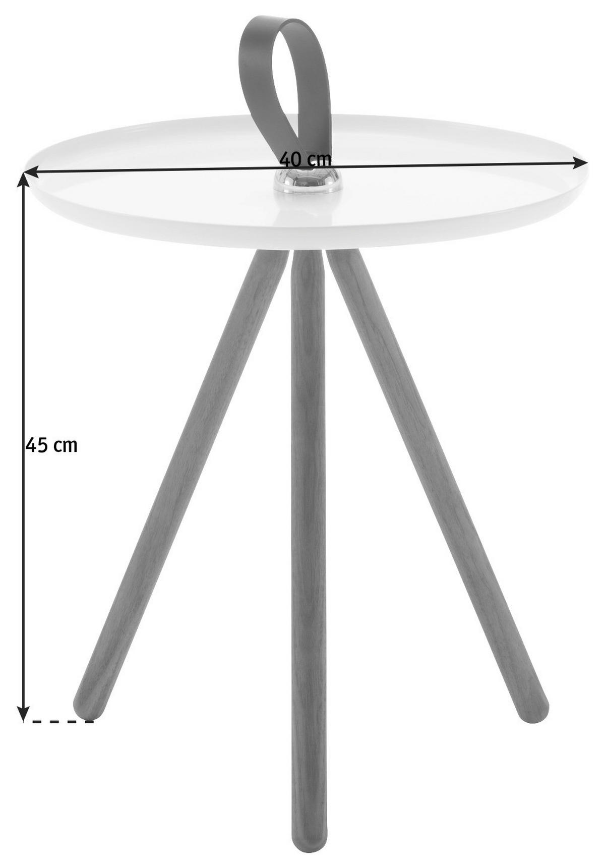 BEISTELLTISCH 40/40/45 cm Eiche massiv Weiß, Dunkelbraun rund  - Dunkelbraun/Weiß, Design, Holz/Metall (40/40/45cm) - Rolf Benz