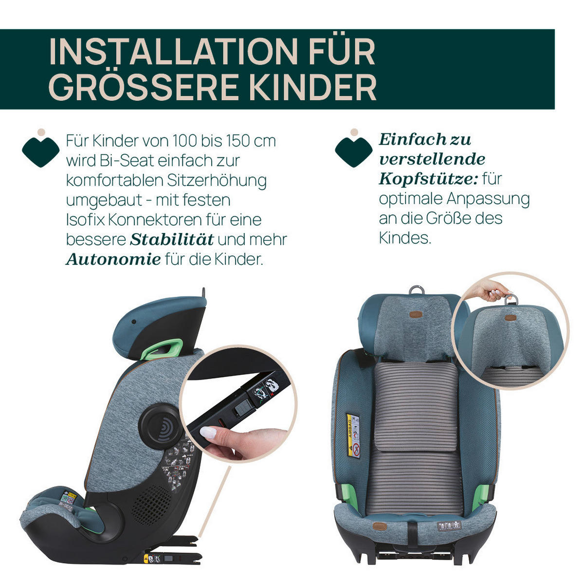 KINDERAUTOSITZ BI-SEAT IS AIR O/B   - Blaugrau, Basics (46/58,5/76/44,5cm) - Chicco
