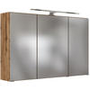 SPIEGELSCHRANK 100/66/20 cm  - Chromfarben/Eiche Wotan, Design, Glas/Holzwerkstoff (100/66/20cm) - Held