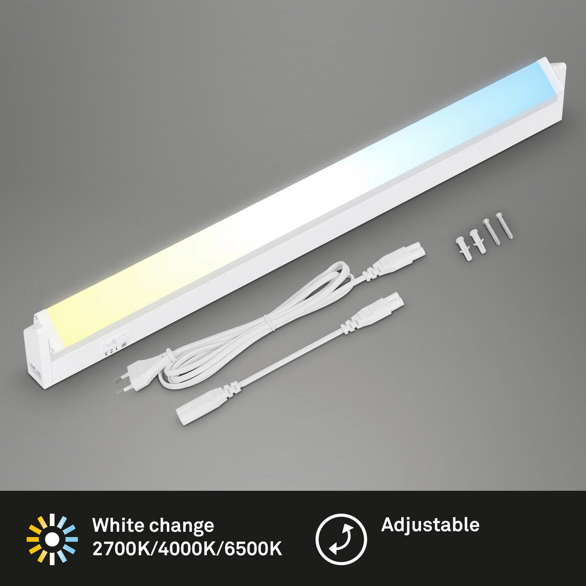 PULTMEGVILÁGÍTÓ LÁMPA LED izzó  - fehér, Basics, műanyag (54,5/6/2,5cm)