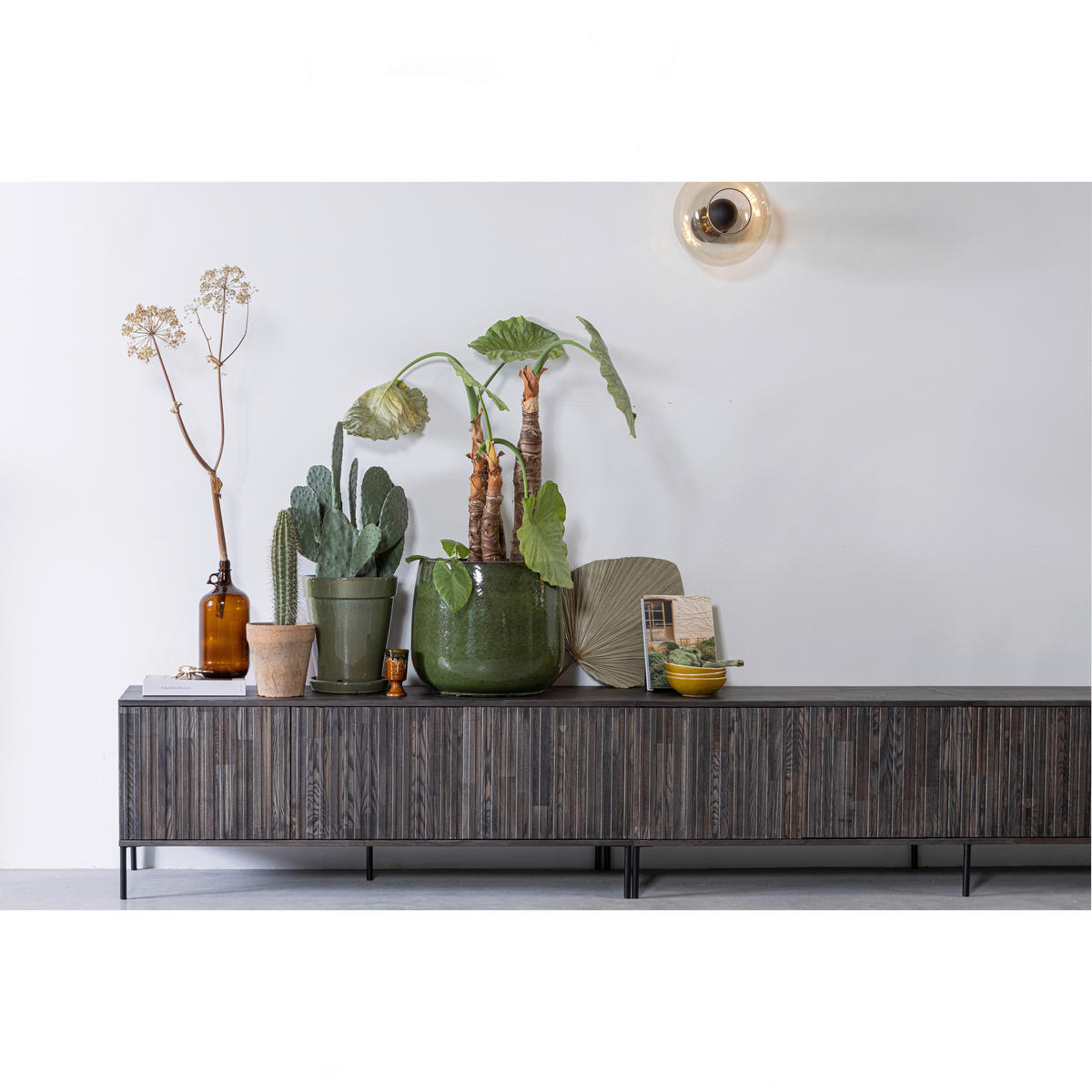 LOWBOARD Gravure 100/56/44 cm   - Schwarz/Braun, Design, Holz/Metall (100/56/44cm) - Livetastic