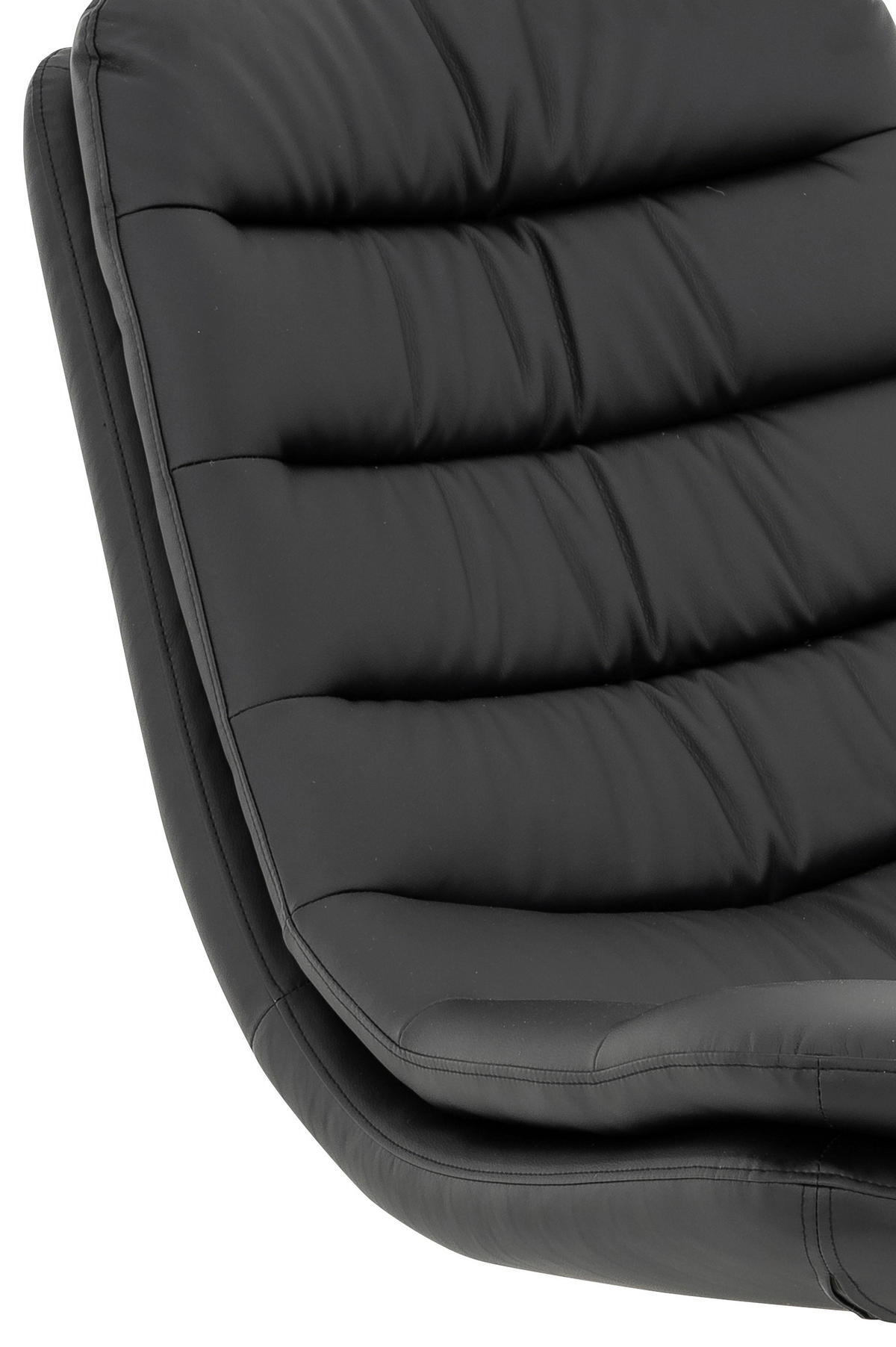 SESSEL in Lederlook Schwarz  - Schwarz, MODERN, Textil/Metall (81/91/94cm) - Livetastic
