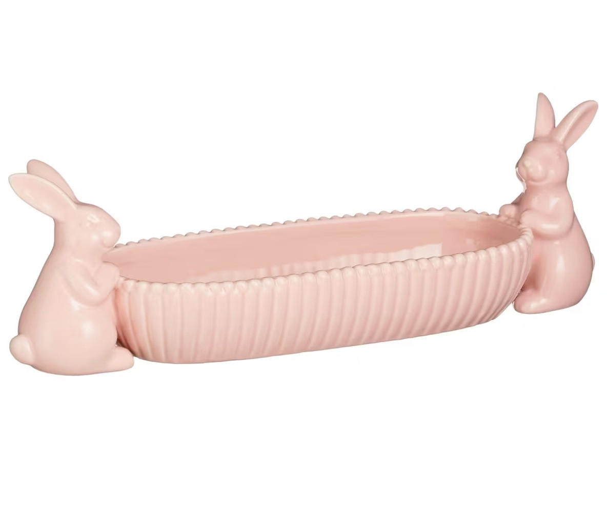 DÍSZTÁL - pink, Basics, kerámia (33.5/10.5/9.5cm)