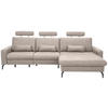 ECKSOFA Grau Mikrofaser  - Schwarz/Grau, KONVENTIONELL, Textil/Metall (302/180cm) - Carryhome