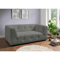 2-SITZER-SOFA in Mikrofaser Graubraun  - Graubraun/Schwarz, Design, Kunststoff/Textil (184/72/95cm) - Livetastic