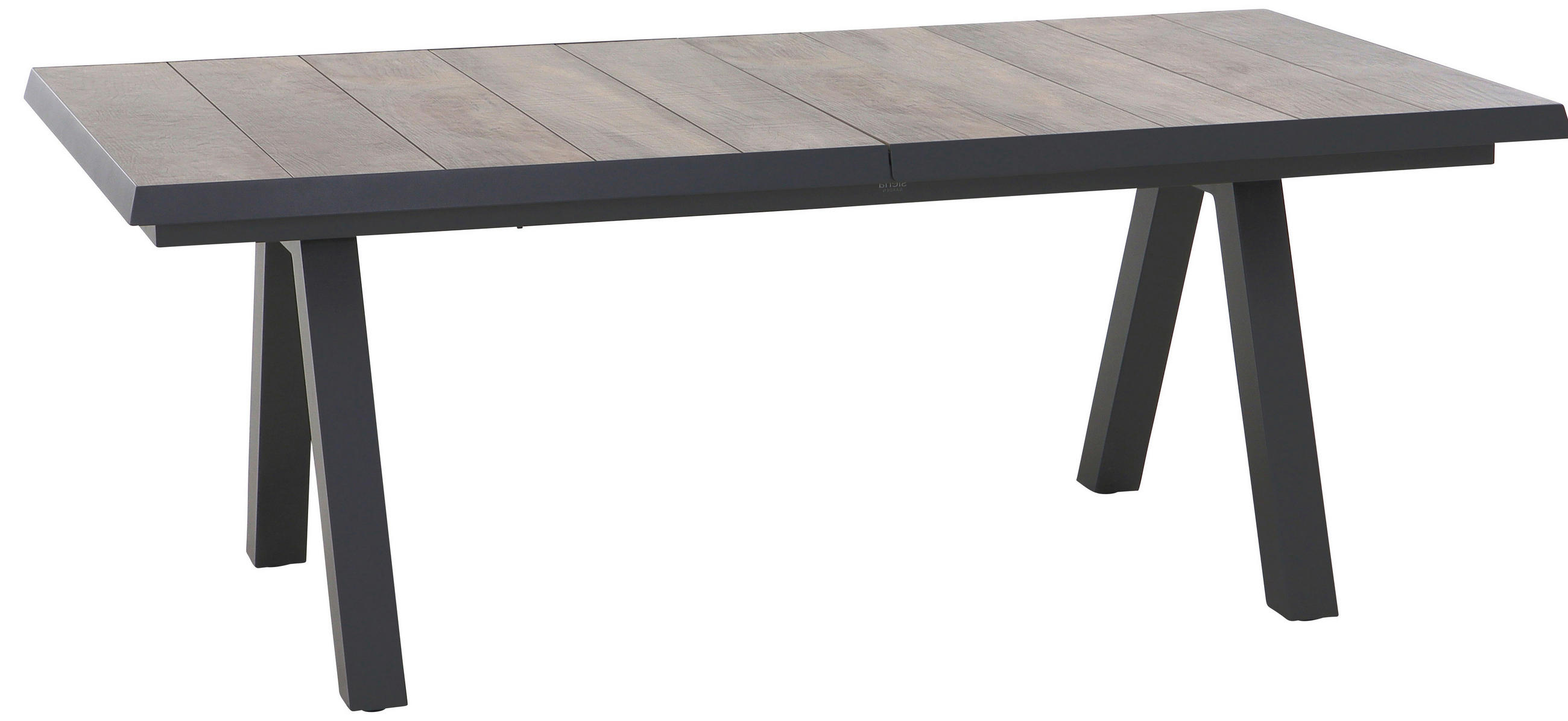 Siena Garden Gartentisch Anthrazit, Graubraun 100x77x200-260 cm