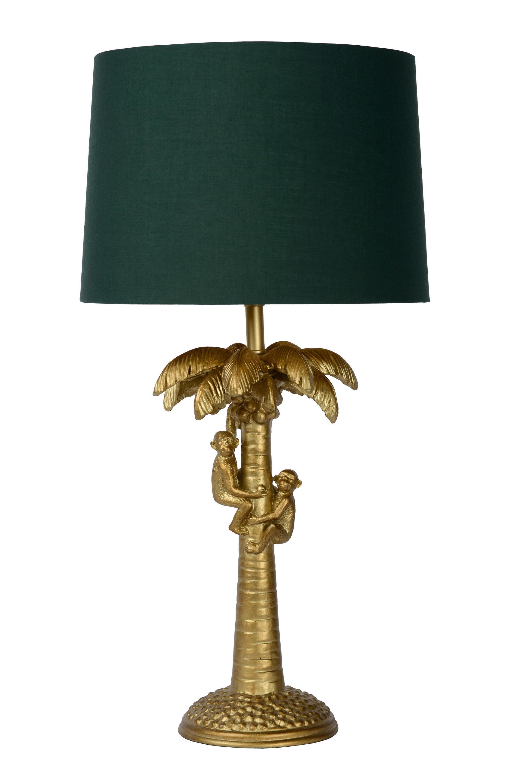 TISCHLEUCHTE - Goldfarben/Grün, Lifestyle, Kunststoff/Textil (30.5/30,5/57,5cm) - Lucide