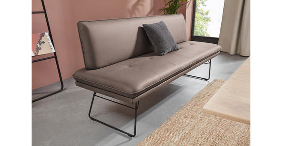 SITZBANK in Metall, Textil Braun, Schwarz  - Schwarz/Braun, Design, Textil/Metall (195/87/65cm) - Dieter Knoll