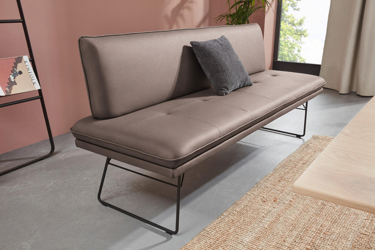 SITZBANK in Metall, Textil Braun, Schwarz  - Schwarz/Braun, Design, Textil/Metall (195/87/65cm) - Dieter Knoll