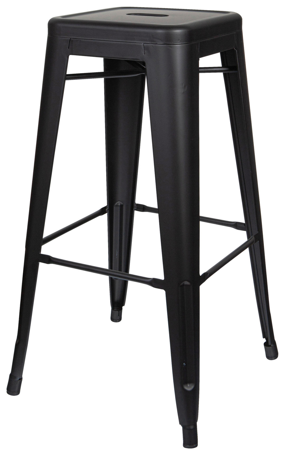 BARHOCKER Schwarz Stahl stapelbar, abwischbar  - Schwarz, Basics, Metall (44/77/44cm) - MID.YOU