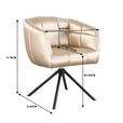 ARMLEHNSTUHL  Sitzfläche 360° drehbar Webstoff  Schwarz, Champagner  - Champagner/Schwarz, Design, Textil/Metall (67/79/64cm) - Novel