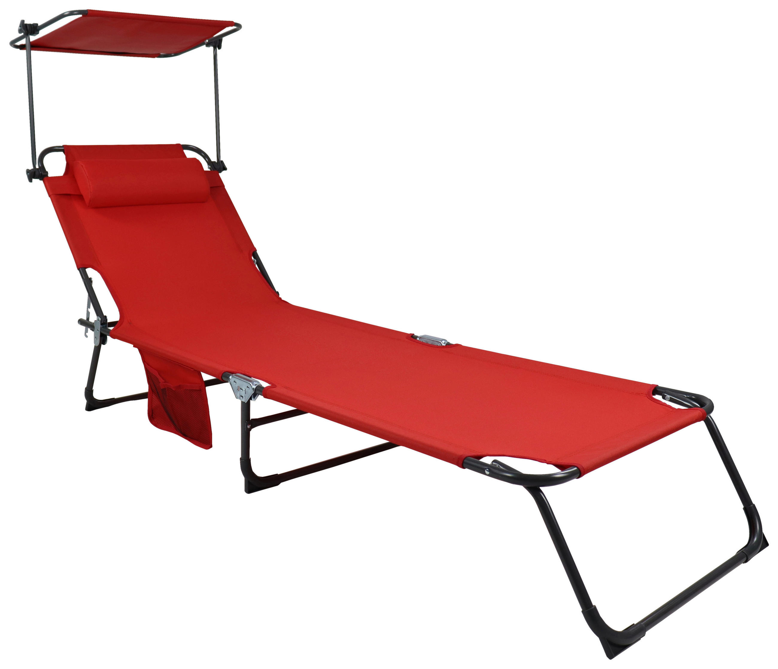 GARTENLIEGE 55/24/185 cm  - Rot, MODERN, Kunststoff/Textil (55/24/185cm) - Ambia Garden