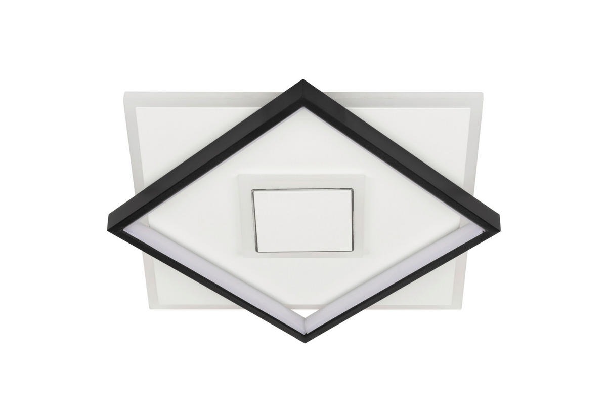 LED-DECKENLEUCHTE 35 W    35/35/6 cm  - Weiss/Schwarz, Lifestyle, Kunststoff/Metall (35/35/6cm) - Novel