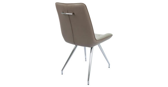 STUHL Webstoff Taupe, Edelstahlfarben - Taupe/Edelstahlfarben, Design, Textil/Metall (51/89/66cm) - Novel