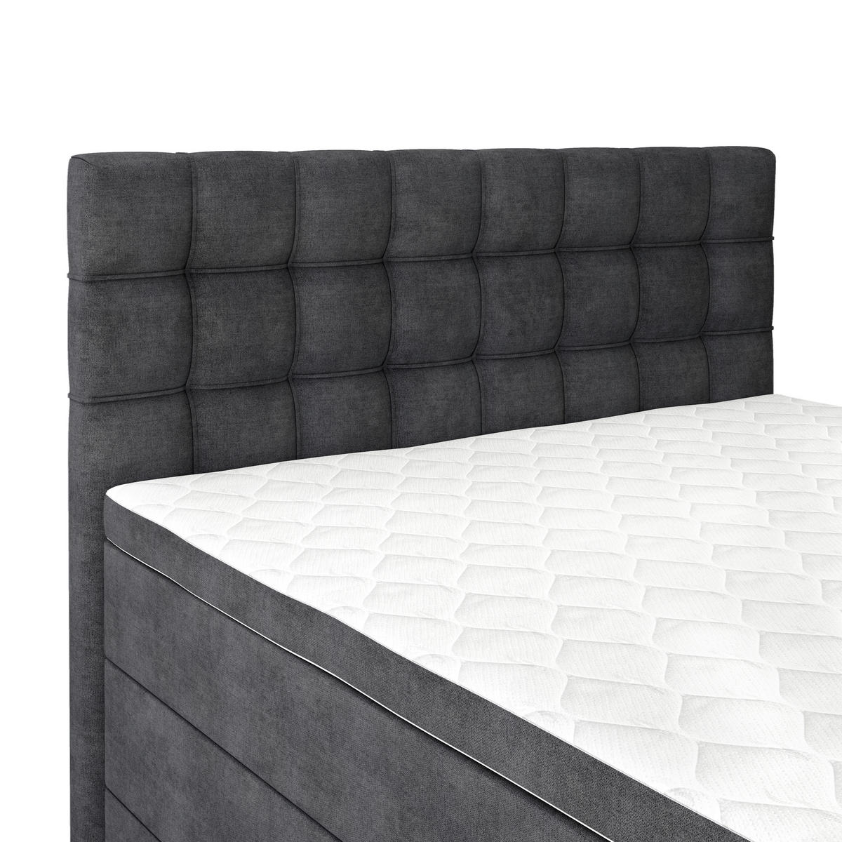 BOXSPRINGBETT 120/200 cm,  in Schwarz, Matratze, Bettkasten, Topper, H3 = fest  - Schwarz, KONVENTIONELL, Kunststoff/Textil (120/200cm) - Boxxx