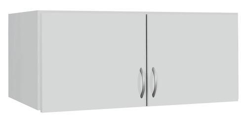 AUFSATZSCHRANK 91/39/54 cm   - Weiss/Silberfarben, Basics, Holzwerkstoff/Kunststoff (91/39/54cm) - Boxxx