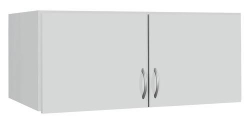 AUFSATZSCHRANK 91/39/54 cm   - Silberfarben/Weiß, Basics, Holzwerkstoff/Kunststoff (91/39/54cm) - Boxxx