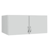 AUFSATZSCHRANK 91/39/54 cm   - Weiss/Silberfarben, Basics, Holzwerkstoff/Kunststoff (91/39/54cm) - Boxxx