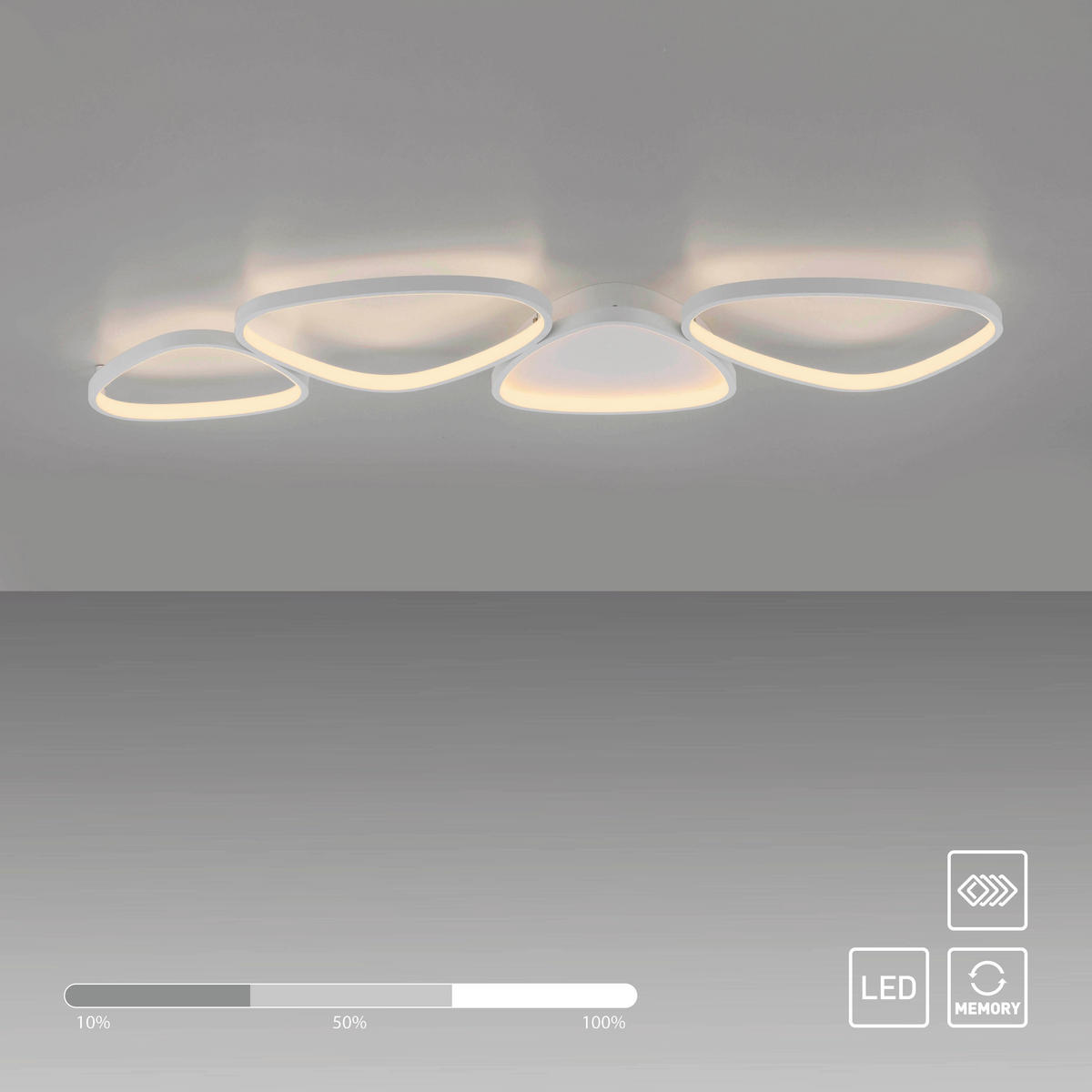 LED-DECKENLEUCHTE 116/38/6,2 cm   - Weiß, Design, Kunststoff/Metall (116/38/6,2cm) - Schöner Wohnen
