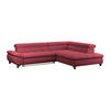ECKSOFA Chenille Rot  - Chromfarben/Rot, Konventionell, Textil/Metall (312/234cm) - Livetastic