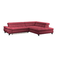 ECKSOFA Rot Chenille  - Chromfarben/Rot, KONVENTIONELL, Textil/Metall (312/234cm) - Livetastic