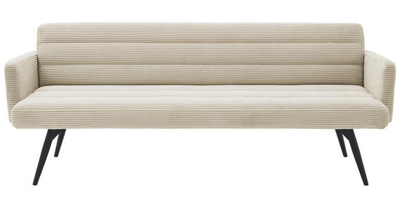 SITZBANK 216/86/68 cm Cord Taupe Metall  - Taupe/Schwarz, Design, Textil/Metall (216/86/68cm) - Dieter Knoll