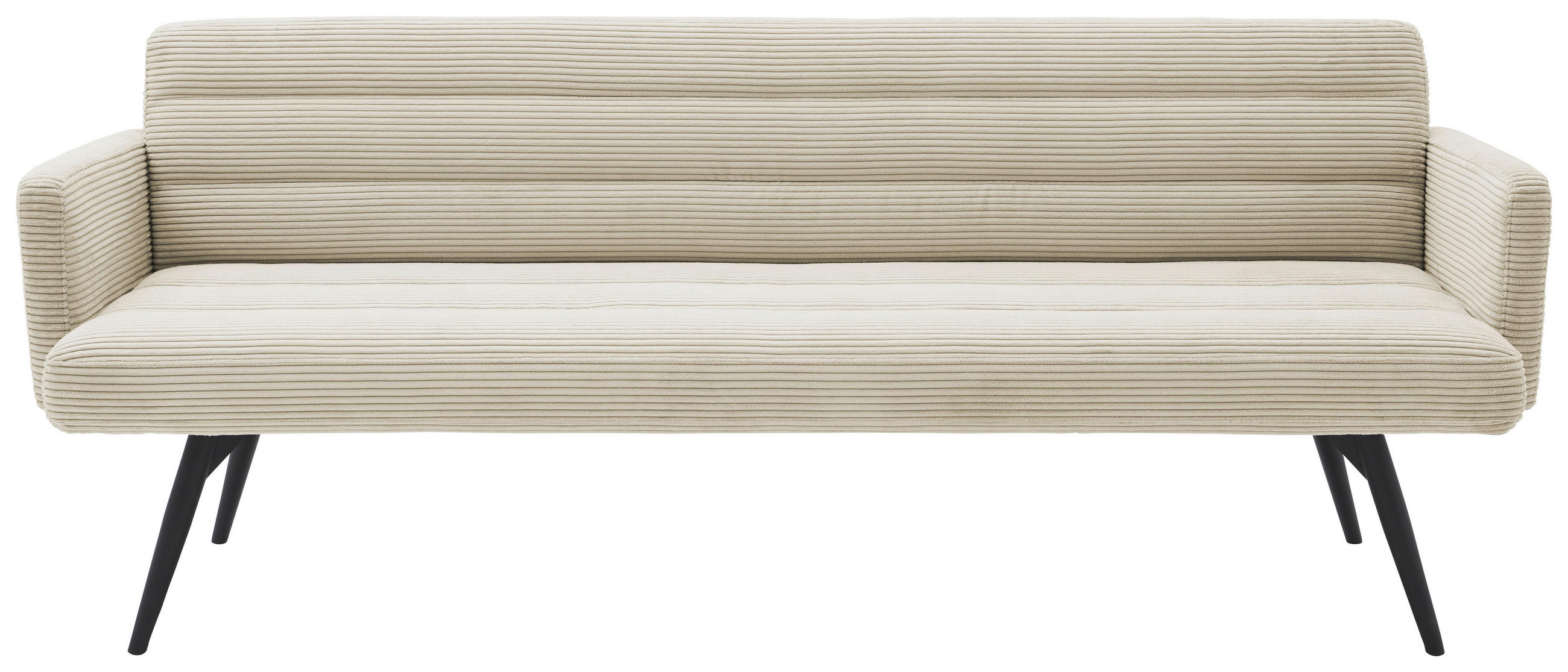 SITZBANK 216/86/68 cm Cord Taupe Metall  - Taupe/Schwarz, Design, Textil/Metall (216/86/68cm) - Dieter Knoll