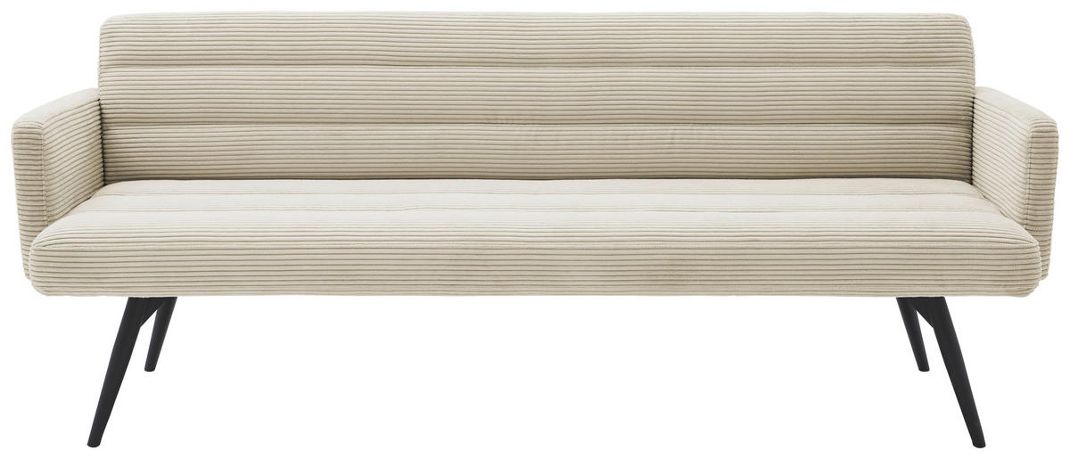 SITZBANK 216/86/68 cm  in Taupe  - Taupe/Schwarz, Design, Textil/Metall (216/86/68cm) - Dieter Knoll