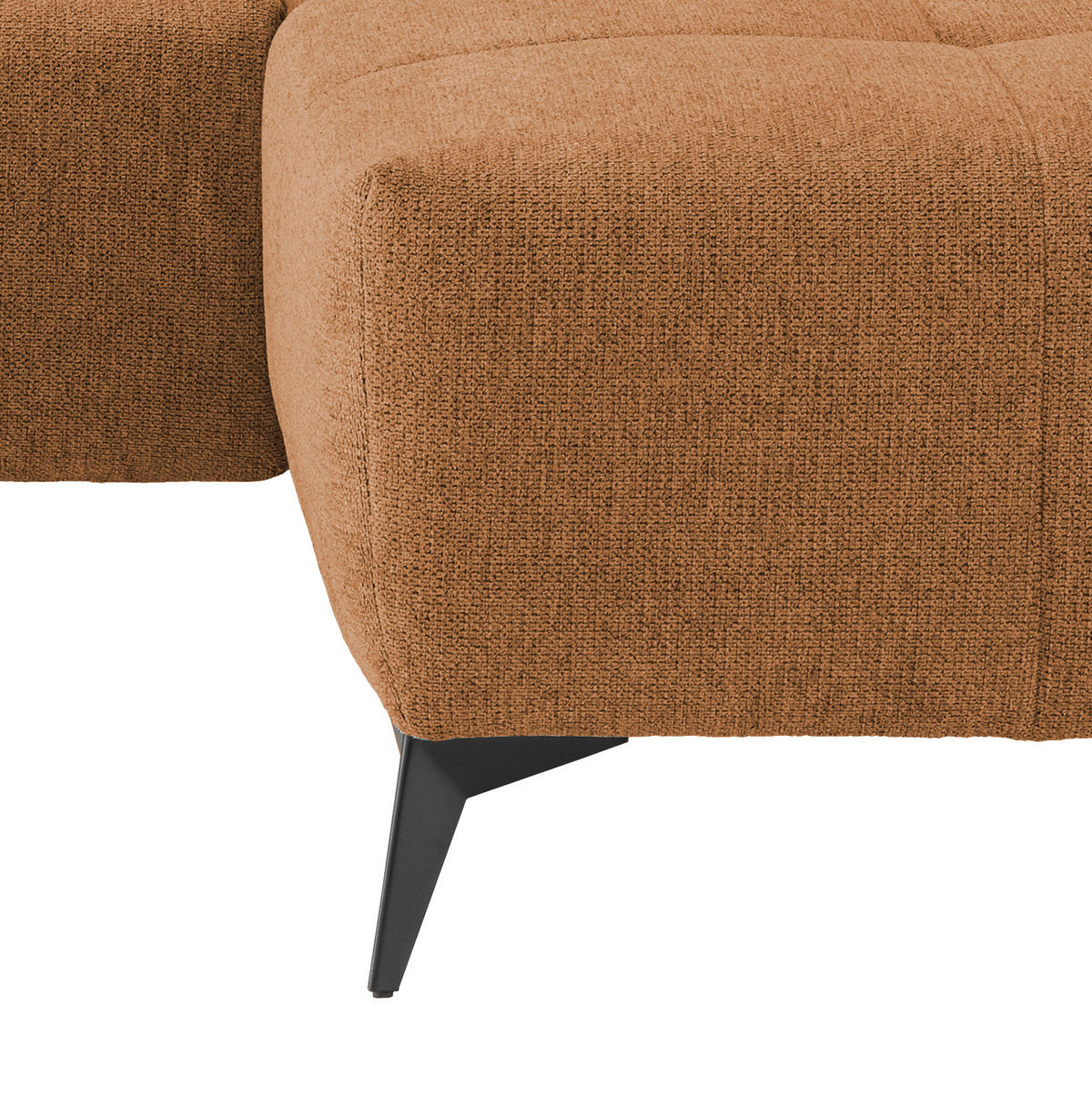 ECKSOFA in Chenille Currygelb  - Currygelb/Schwarz, Modern, Textil/Metall (258/180cm) - Livetastic