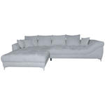 ECKSOFA Silberfarben Chenille  - Chromfarben/Silberfarben, KONVENTIONELL, Textil/Metall (227/329cm) - Carryhome