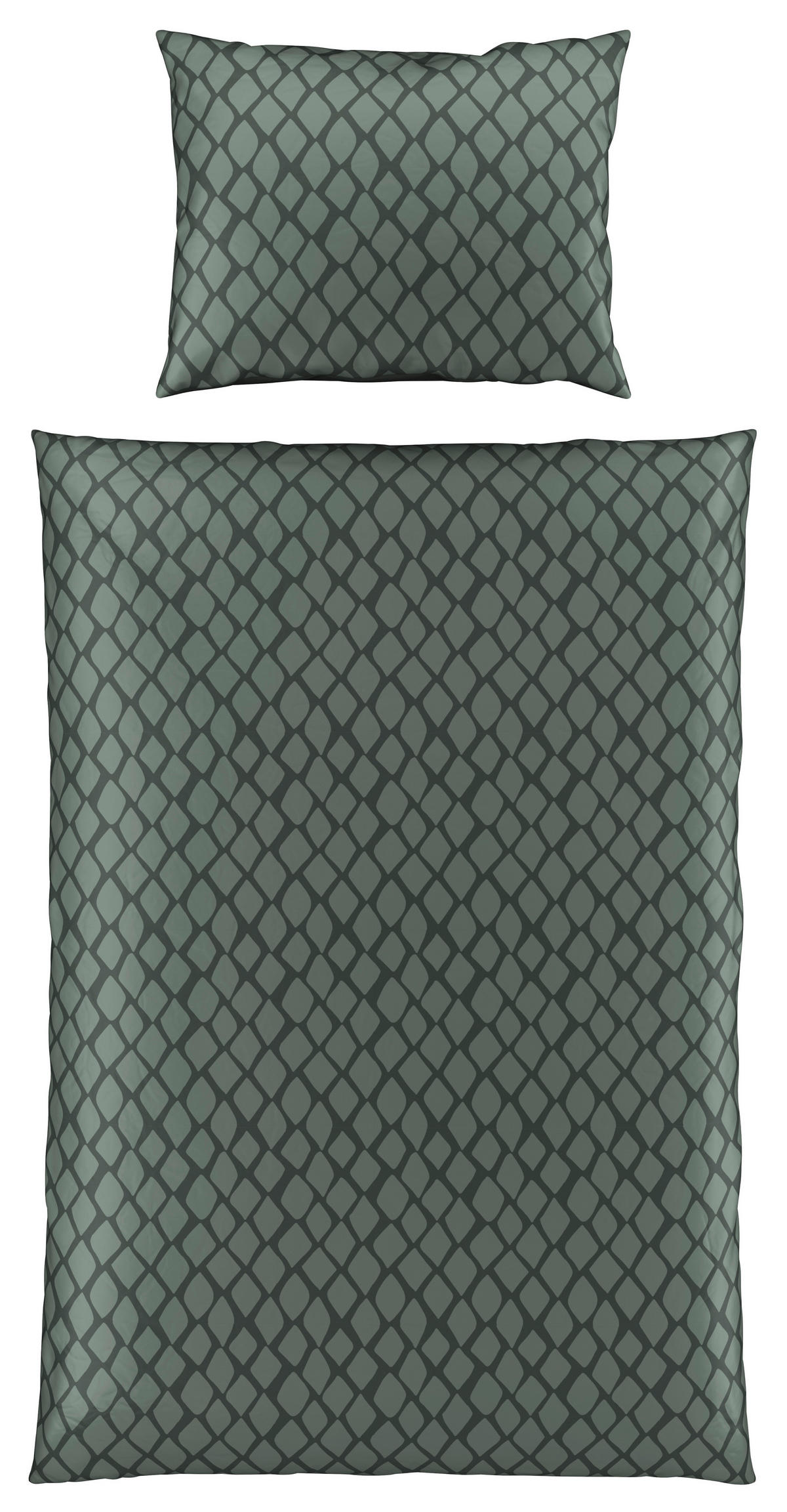 OBOJESTRANSKA POSTELJNINA SNAKO 140/200 cm saten zelena  - zelena, Design, tekstil (140/200cm) - Dieter Knoll