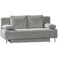 SCHLAFSOFA Spicy  mit Fußauswahl, Stoffauswahl, Rücken echt Cord Hellgrau  - Hellgrau, MODERN, Textil/Metall (193/85/88cm) - Novel