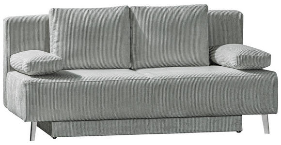 SCHLAFSOFA Spicy  mit Fußauswahl, Stoffauswahl, Rücken echt Cord Hellgrau  - Hellgrau, MODERN, Textil/Metall (193/85/88cm) - Novel