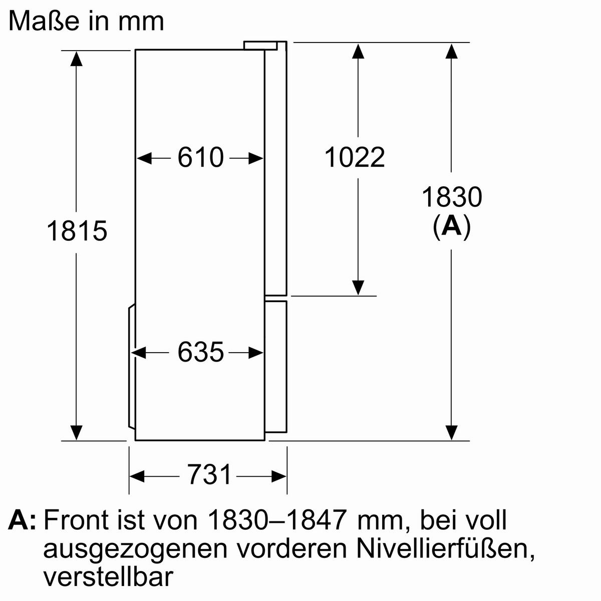 FRENCH-DOOR 90,5/183/73,1 cm KFI96AXEA  - Schwarz, Basics, Metall (90,5/183/73,1cm) - Bosch