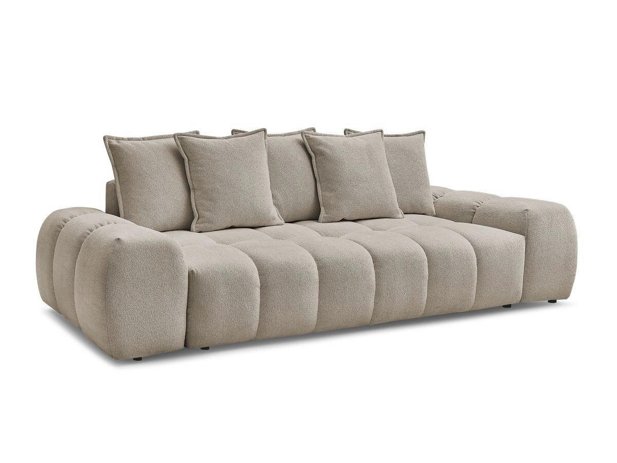 SCHLAFSOFA EVEREST  mit Armteil links, Armteil rechts Flachgewebe Taupe  - Taupe/Schwarz, MODERN, Kunststoff/Textil (278/115/90cm) - Livetastic
