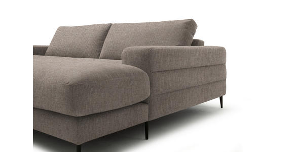 ECKSOFA  in Flachgewebe Taupe  253/177 cm  - Taupe/Schwarz, Design, Textil/Metall (253/177cm) - Dieter Knoll
