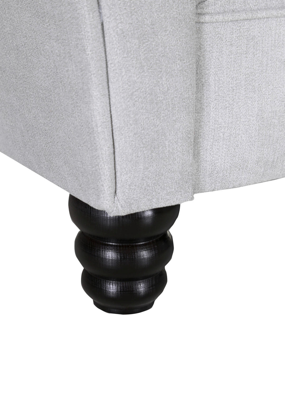 BIGSOFA in Flachgewebe Hellgrau  - Dunkelbraun/Hellgrau, Konventionell, Holz/Textil (270/80/110cm) - Livetastic