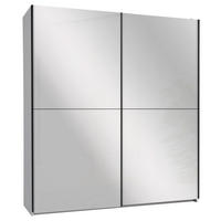 SCHWEBETÜRENSCHRANK 215/210/60 cm 2-türig Weiß  - Schwarz/Weiß, Trend, Glas/Holzwerkstoff (215/210/60cm) - Livetastic