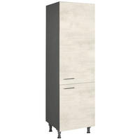 GESCHIRRSCHRANK 60/216,6/58 cm  Weiss  - Schieferfarben/Weiss, Modern, Holzwerkstoff/Metall (60/216,6/58cm) - Nobilia