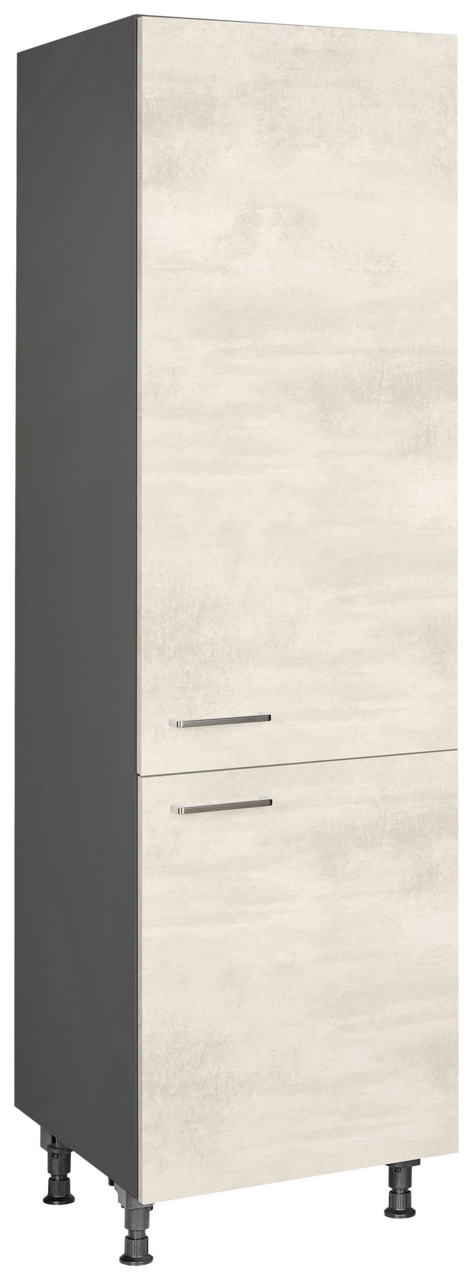 GESCHIRRSCHRANK 60/216,6/58 cm  Weiss  - Schieferfarben/Weiss, Modern, Holzwerkstoff/Metall (60/216,6/58cm) - Nobilia