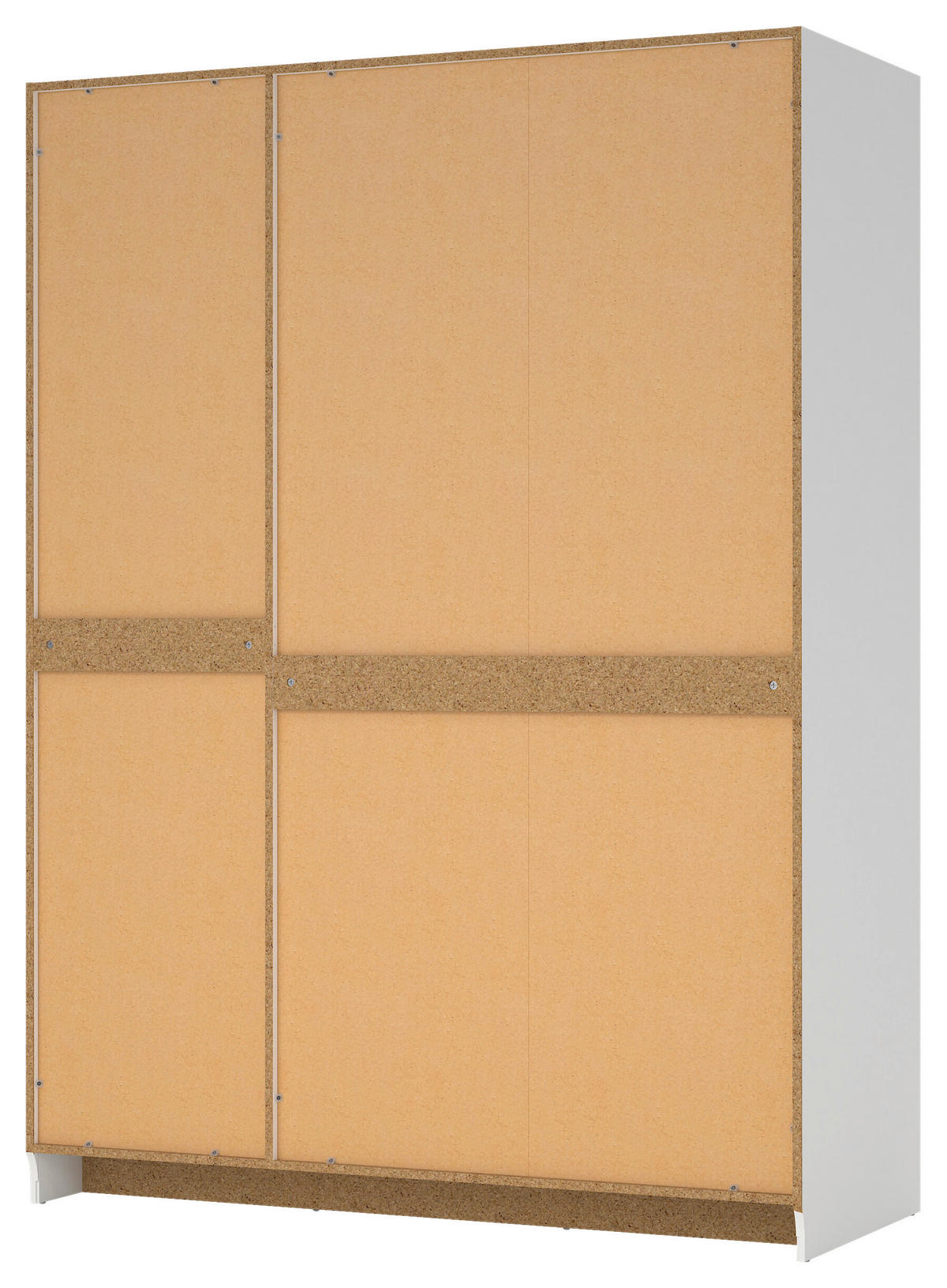 DREHTÜRENSCHRANK 147/200/61,7 cm 3-türig Weiß  - Silberfarben/Weiß, MODERN, Holzwerkstoff/Metall (147/200/61,7cm) - MID.YOU